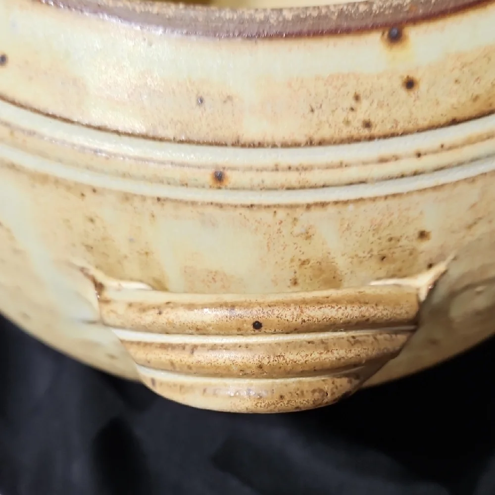 Signed Brooke Studio Art Pottery Stoneware Lidded Casserole Dish Tureen